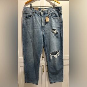 Levi's Baggy '94 Distressed Holes Denim Jeans Light Wash Sz 33 X 31